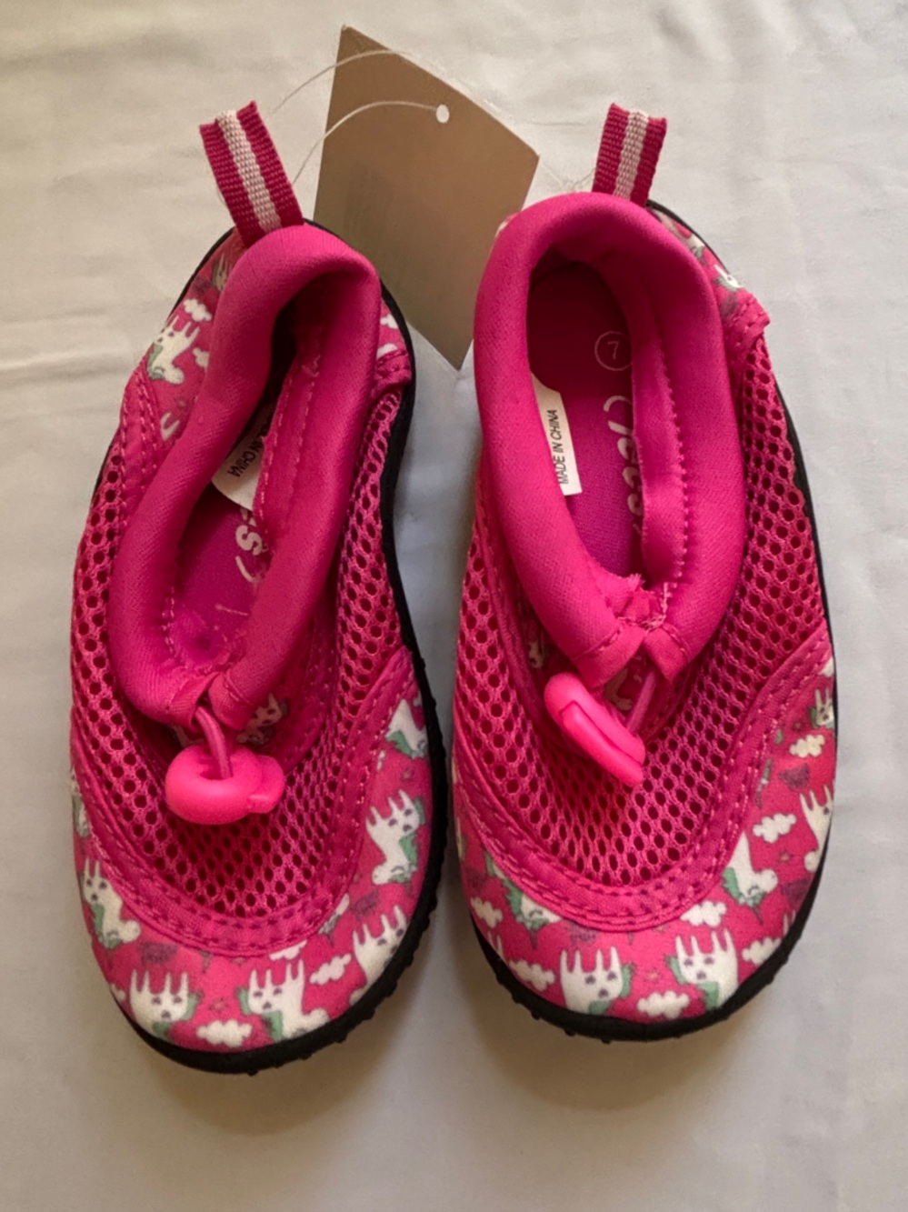 NEW Kids Hot Pink Unicorn Slip-On Water Shoes Toddler Size 7 Swim